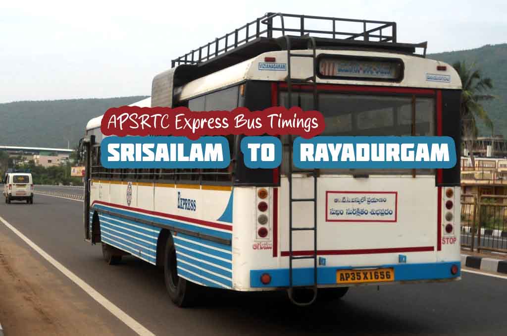 APSRTC Express Srisailam to Rayadurgam Bus Timings