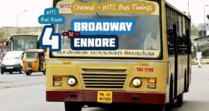 Chennai MTC Bus Route 4 Broadway to Ennore Bus Timings