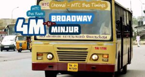 Chennai MTC Bus Route 4M Broadway to Minjur Bus Timings