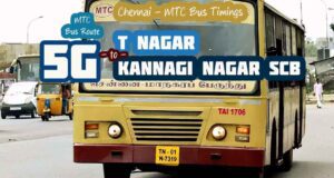 Chennai MTC Bus Route 5G T Nagar to Kannagi Nagar SCB Bus Timings