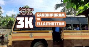 Coimbatore Town Bus Route 3K Gandhipuram to Ellaithottam Bus Timings