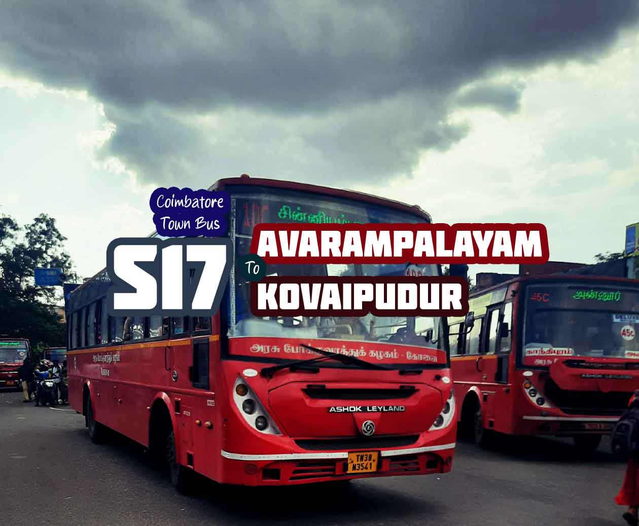 Coimbatore Town Bus Route S17 Avarampalayam to Kovaipudur Bus Timings