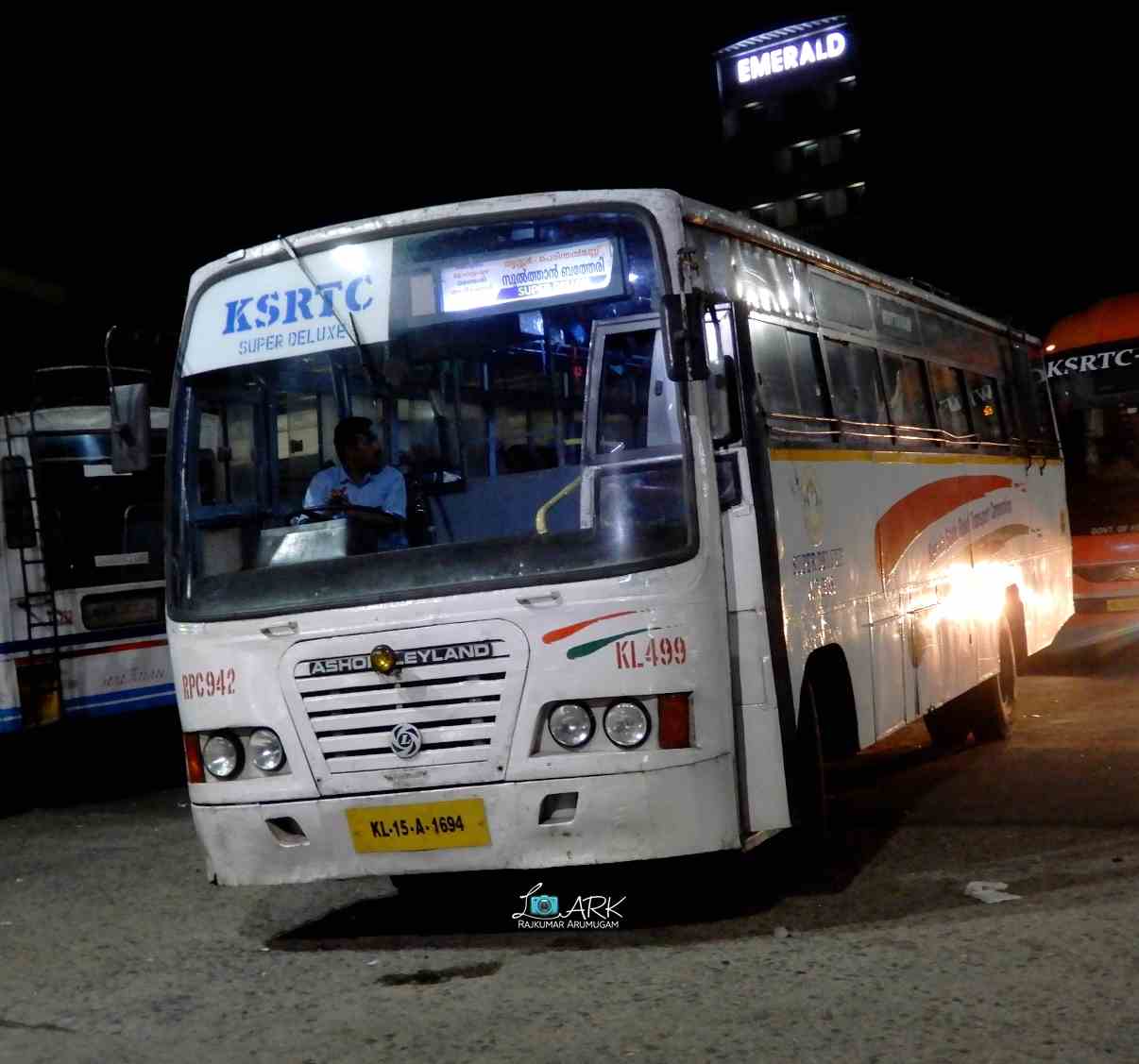 KSRTC RPC 942 Kottarakkara to Sulthan Bathery Bus Timings