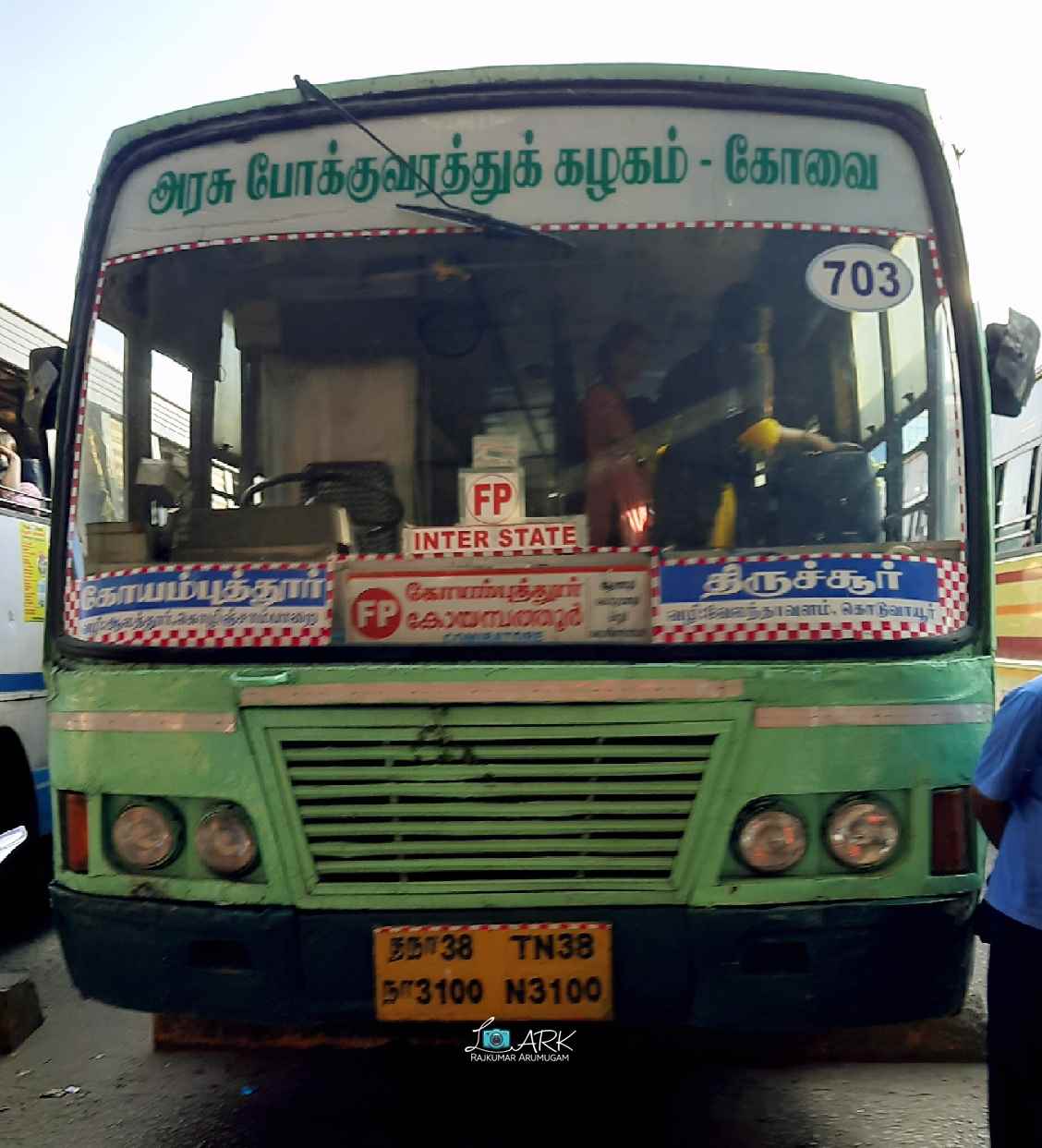 TNSTC TN 38 N 3100 Coimbatore to Thrissur Bus Timings