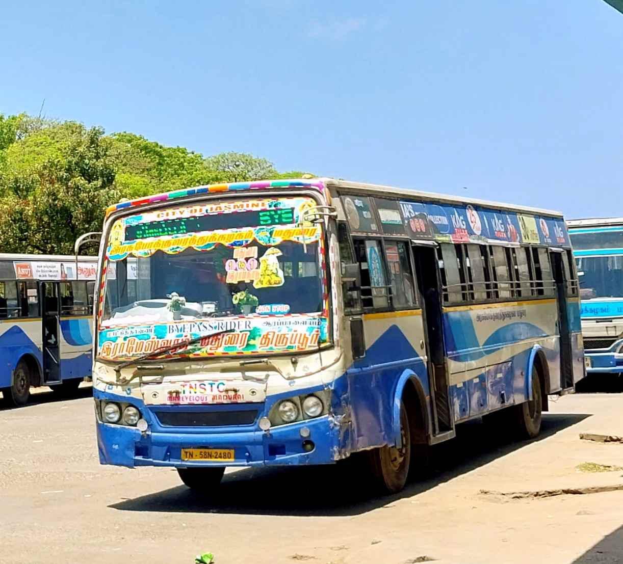 TNSTC TN 58 N 2480 Tiruppur to Rameswaram Bus Timings