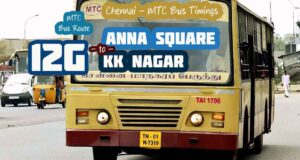 Chennai MTC Bus Route 12G Anna Square to KK Nagar Bus Timings