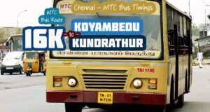 Chennai MTC Bus Route 16K Koyambedu to Kundrathur Bus Timings