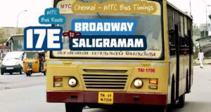 Chennai MTC Bus Route 17E Broadway to Saligramam Bus Timings