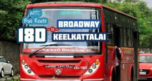 Chennai MTC Bus Route 18D Broadway to Keelkattalai Bus Timings