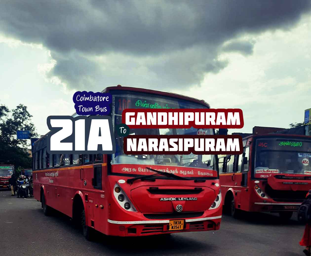 Coimbatore Town Bus Route 21A Gandhipuram to Narasipuram Bus Timings