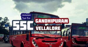 Coimbatore Town Bus Route 55C Gandhipuram to Vellalore Bus Timings