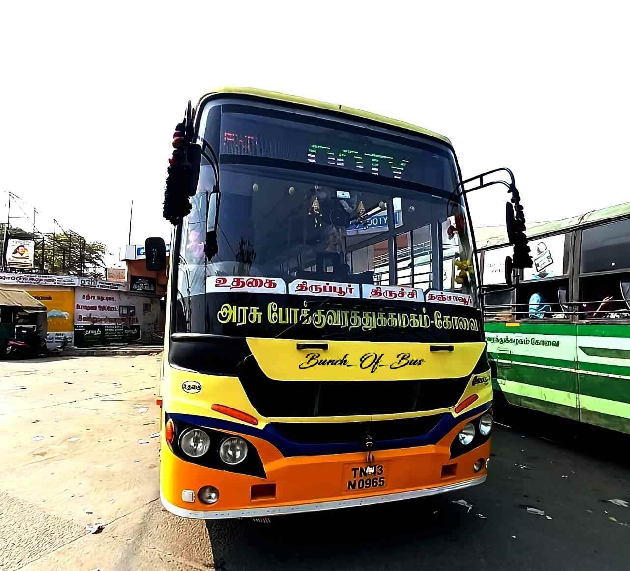 TNSTC BS6 TN 43 N 0965 Ooty to Thanjavur Bus Timings