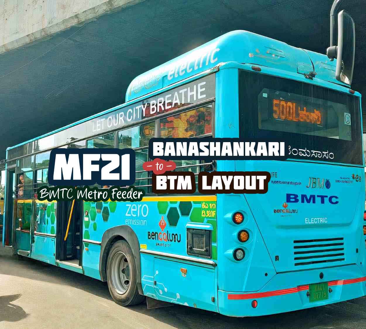 BMTC Metro Feeder MF21 Banashankari to BTM Layout Bus Timings