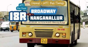 Chennai MTC Bus Route 18R Broadway to Nanganallur Bus Timings