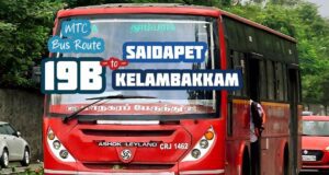 Chennai MTC Bus Route 19B Saidapet to Kelambakkam Bus Timings