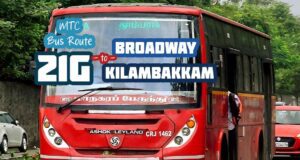 Chennai MTC Bus Route 21G Broadway to Kilambakkam Bus Timings