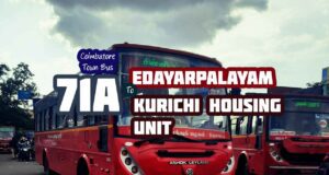 Coimbatore Town Bus Route 71A Edayarpalayam to Kurichi Housing Unit Bus Timings