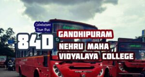 Coimbatore Town Bus Route 84D Gandhipuram to Nehru Maha Vidyalaya Bus Timings