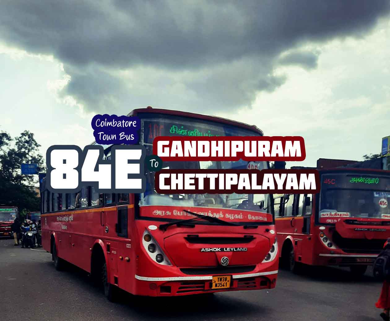 Coimbatore Town Bus Route 84E Gandhipuram to Chettipalayam Bus Timings