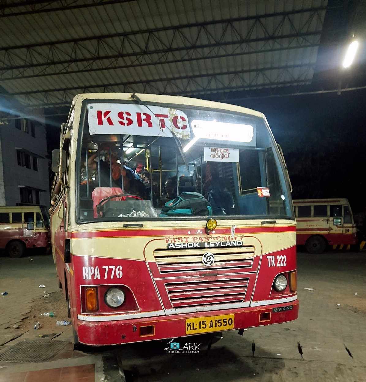 KSRTC RPA 776 Cherthala to Cumbum Bus Timings