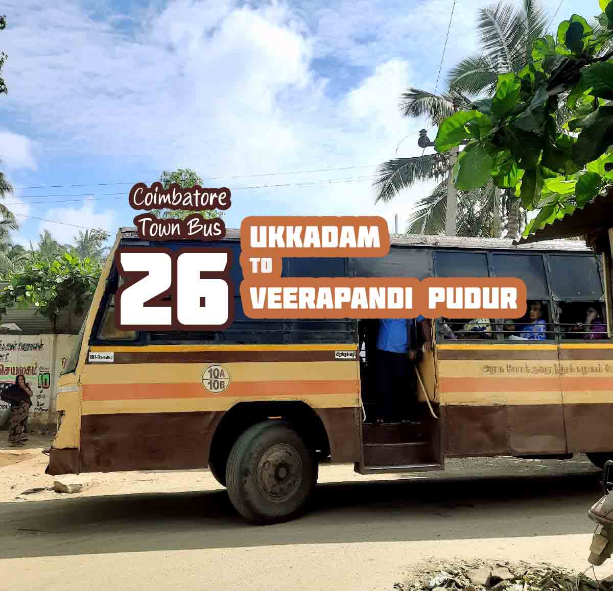 Ukkadam to Veerapandi Pudur Bus Timings | Coimbatore City Bus Route 26