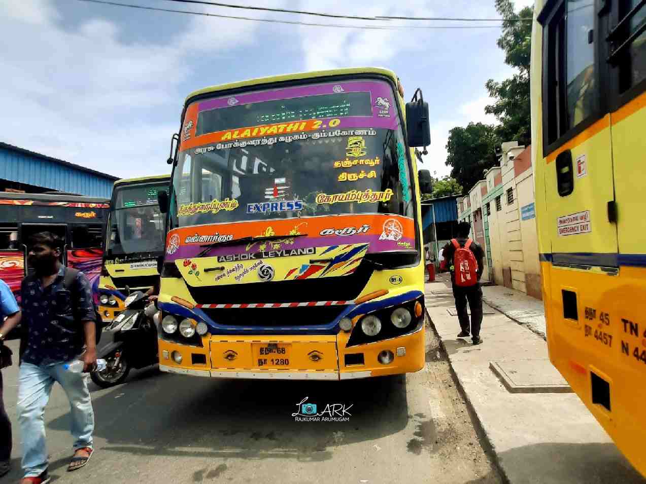 Coimbatore to Thiruthuraipoondi Bus Timings TNSTC TN 68 N 1280