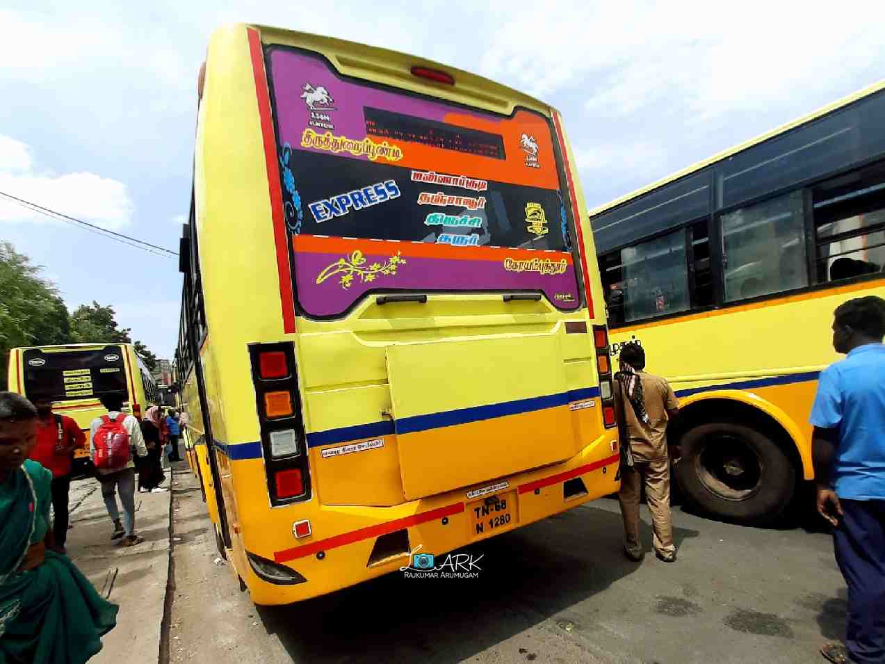 Coimbatore to Thiruthuraipoondi Bus Timings TNSTC TN 68 N 1280