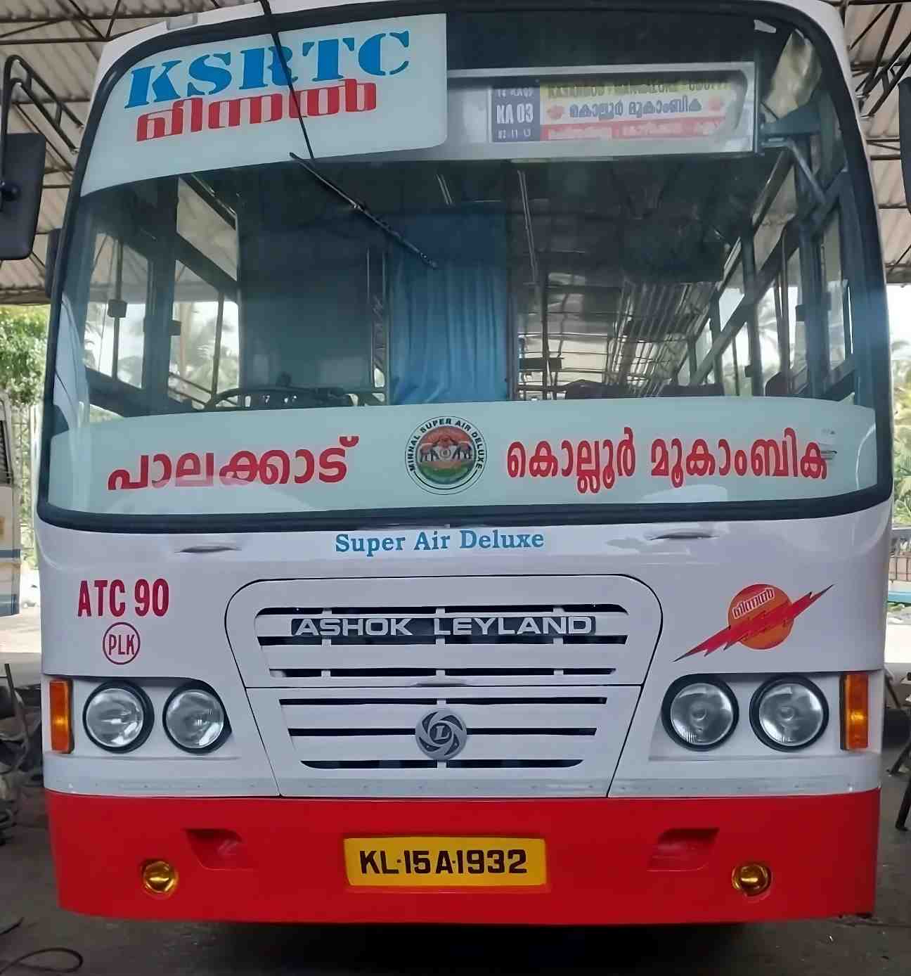 Palakkad to Kollur Mookambika Bus Timings KSRTC Minnal ATC 91