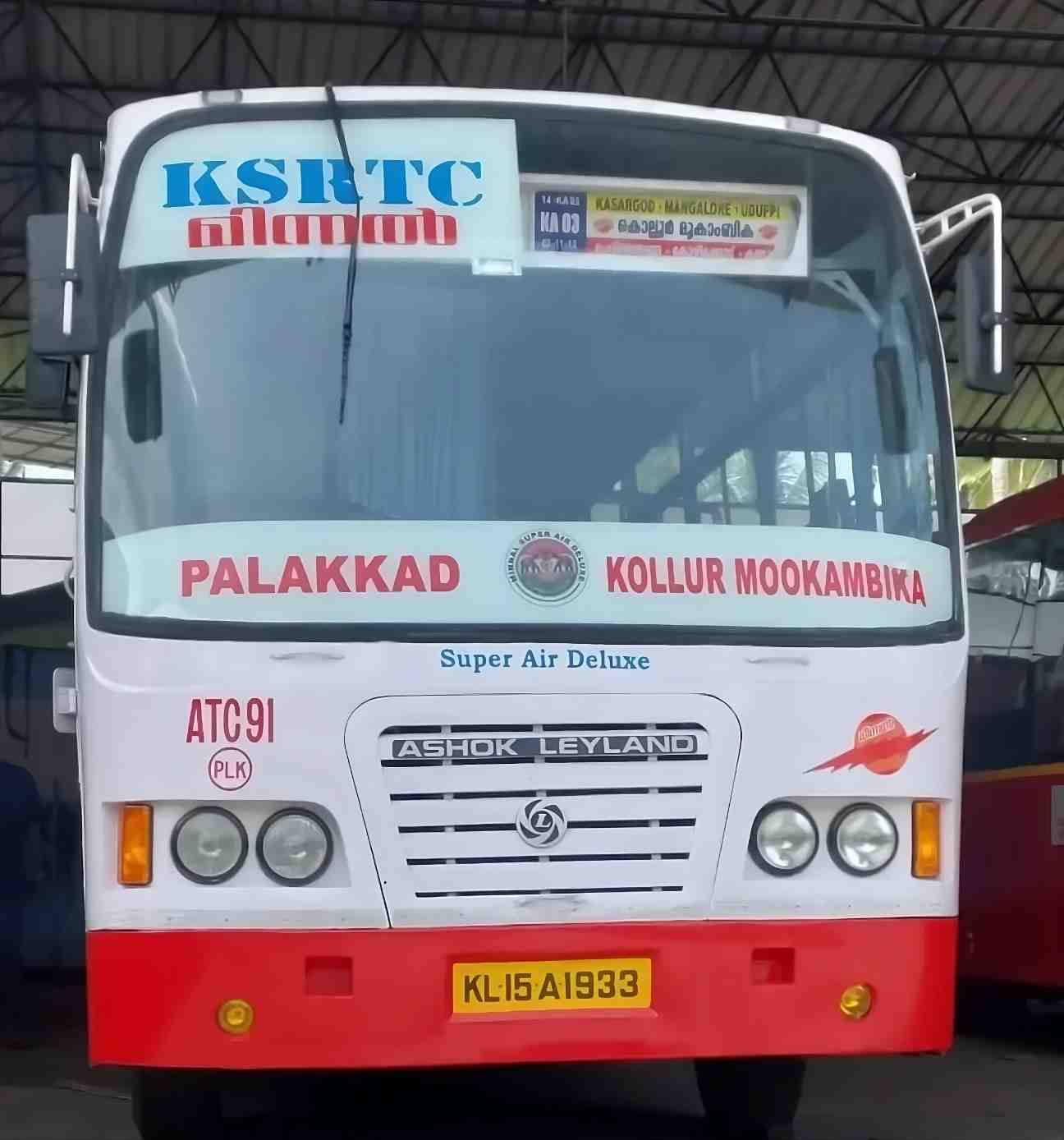 Palakkad to Kollur Mookambika Bus Timings KSRTC Minnal ATC 91