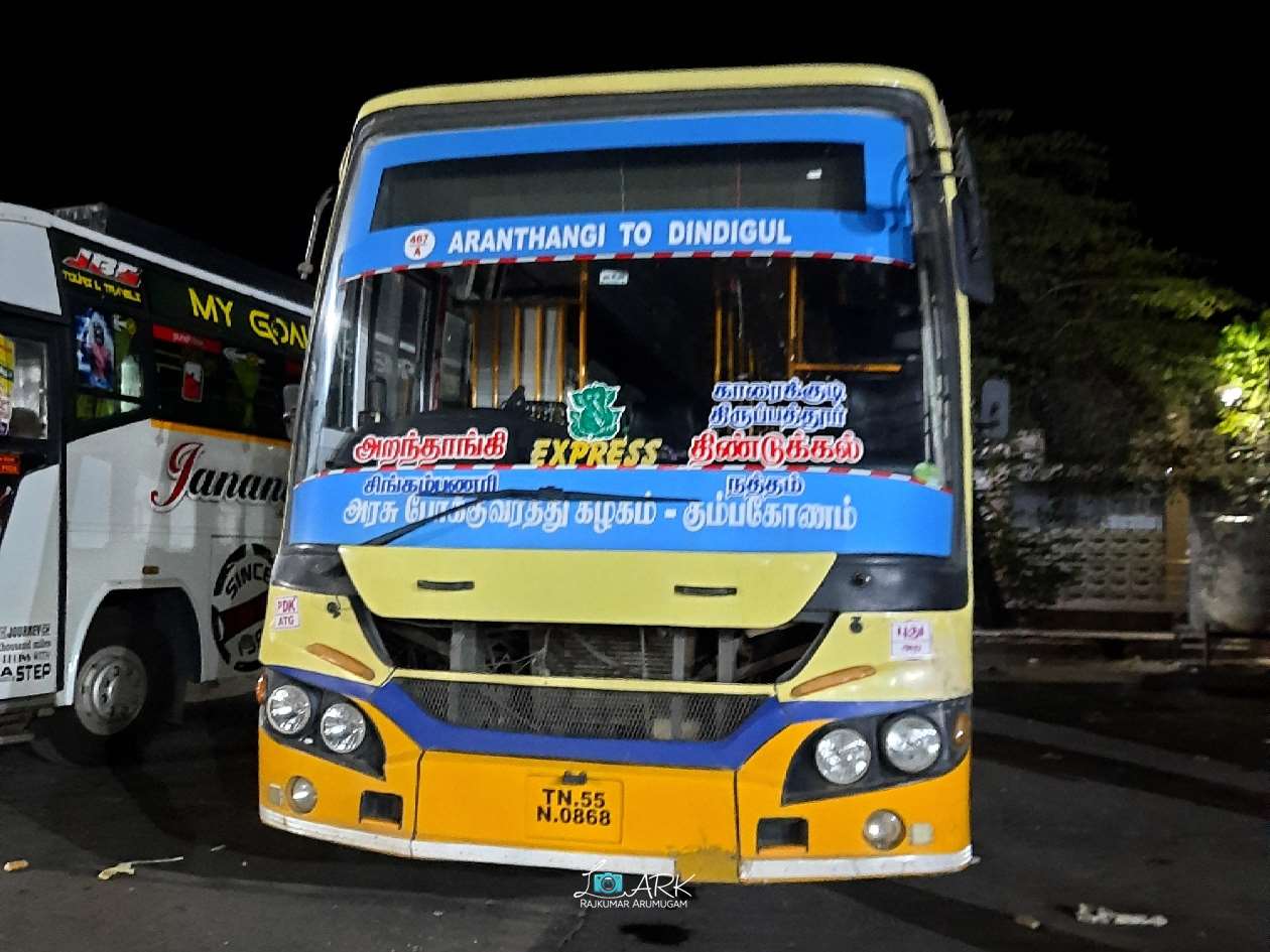 Palani to Aranthangi Bus Timings TNSTC TN 55 N 0868