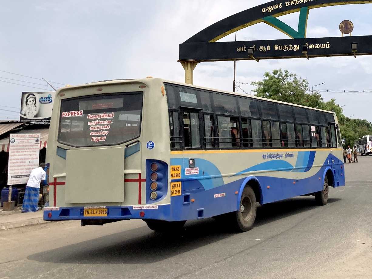 Madurai to Vedaranyam Bus Timings TNSTC TN 68 N 0988