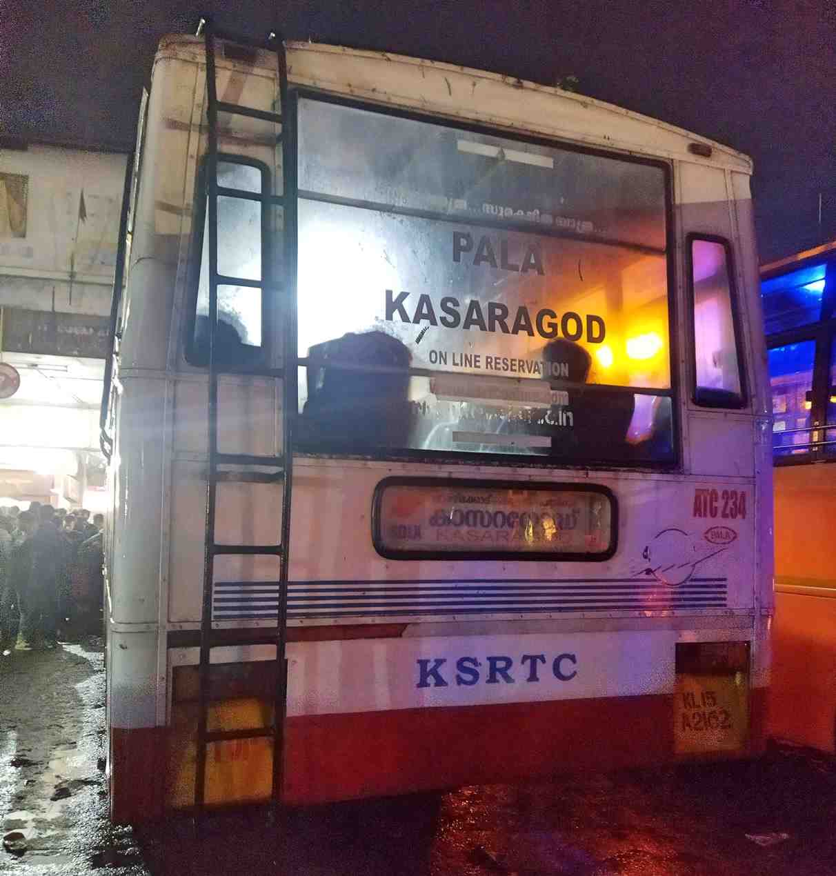 Pala to Kasaragod Bus Timings KSRTC Minnal ATC 234